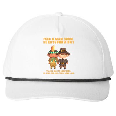 Funny Thanksgiving Native American Snapback Five-Panel Rope Hat