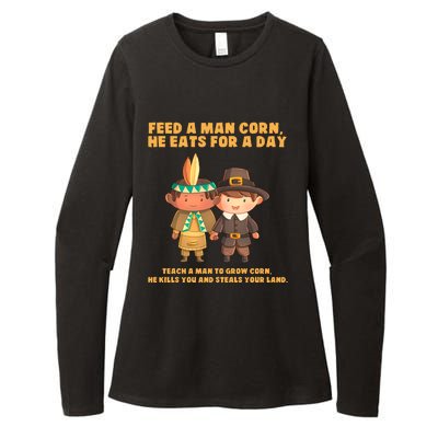 Funny Thanksgiving Native American Womens CVC Long Sleeve Shirt