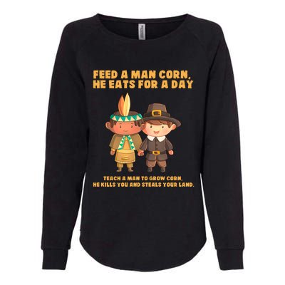 Funny Thanksgiving Native American Womens California Wash Sweatshirt