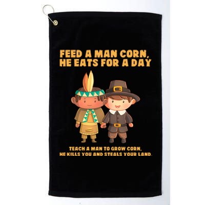 Funny Thanksgiving Native American Platinum Collection Golf Towel