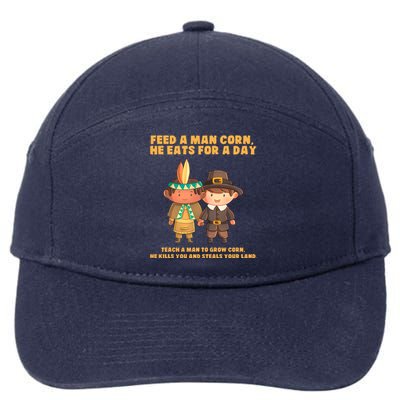 Funny Thanksgiving Native American 7-Panel Snapback Hat