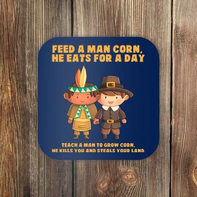 Funny Thanksgiving Native American Coaster