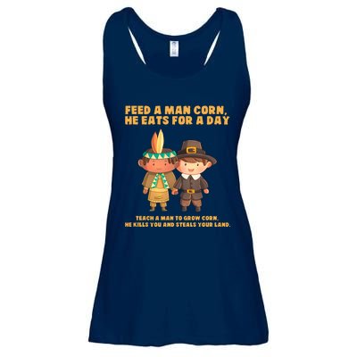 Funny Thanksgiving Native American Ladies Essential Flowy Tank