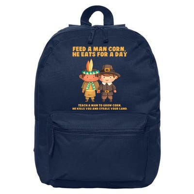 Funny Thanksgiving Native American 16 in Basic Backpack