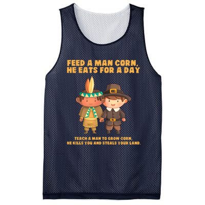 Funny Thanksgiving Native American Mesh Reversible Basketball Jersey Tank