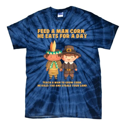 Funny Thanksgiving Native American Tie-Dye T-Shirt