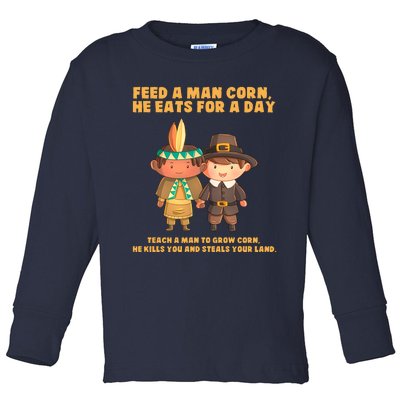 Funny Thanksgiving Native American Toddler Long Sleeve Shirt