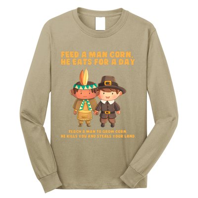 Funny Thanksgiving Native American Long Sleeve Shirt