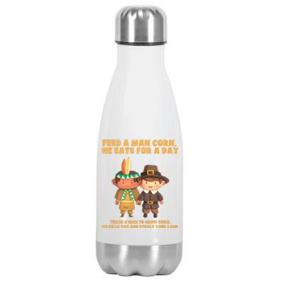 Funny Thanksgiving Native American Stainless Steel Insulated Water Bottle