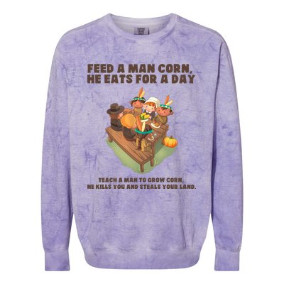 Funny Thanksgiving Native American 8 Colorblast Crewneck Sweatshirt