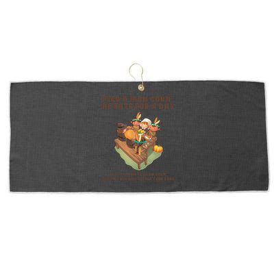 Funny Thanksgiving Native American 8 Large Microfiber Waffle Golf Towel