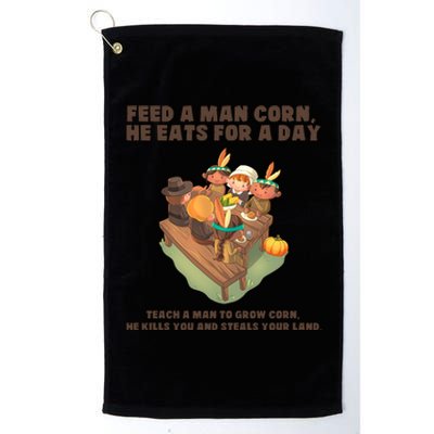 Funny Thanksgiving Native American 8 Platinum Collection Golf Towel