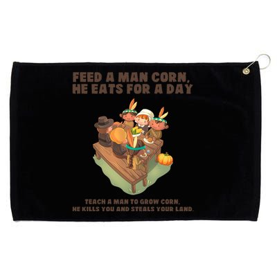 Funny Thanksgiving Native American 8 Grommeted Golf Towel