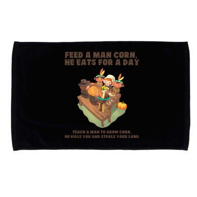 Funny Thanksgiving Native American 8 Microfiber Hand Towel