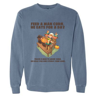 Funny Thanksgiving Native American 8 Garment-Dyed Sweatshirt