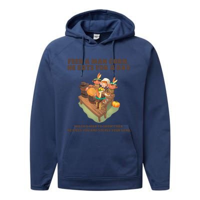 Funny Thanksgiving Native American 8 Performance Fleece Hoodie