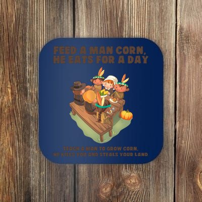 Funny Thanksgiving Native American 8 Coaster