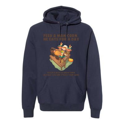 Funny Thanksgiving Native American 8 Premium Hoodie