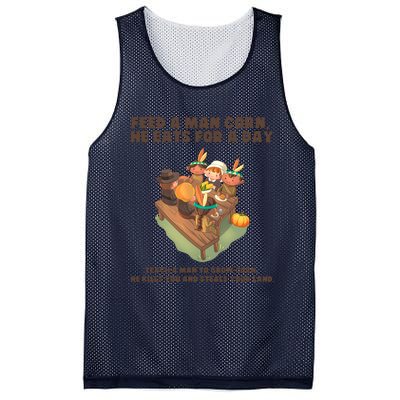 Funny Thanksgiving Native American 8 Mesh Reversible Basketball Jersey Tank