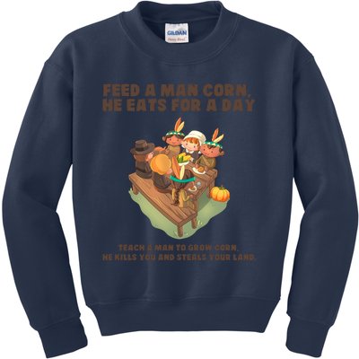 Funny Thanksgiving Native American 8 Kids Sweatshirt