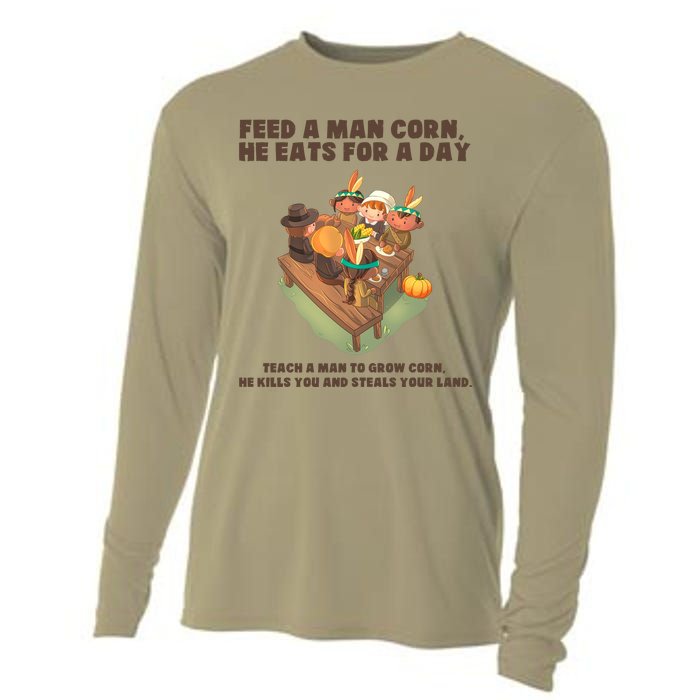 Funny Thanksgiving Native American 8 Cooling Performance Long Sleeve Crew