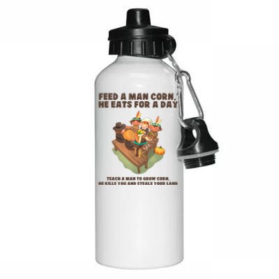 Funny Thanksgiving Native American 8 Aluminum Water Bottle