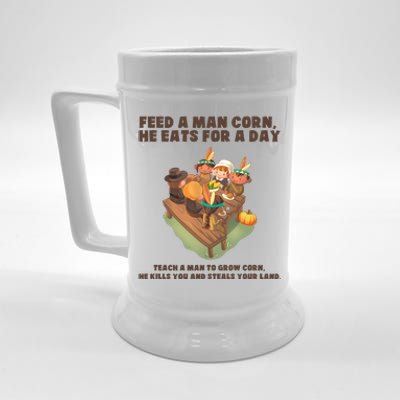 Funny Thanksgiving Native American 8 Beer Stein