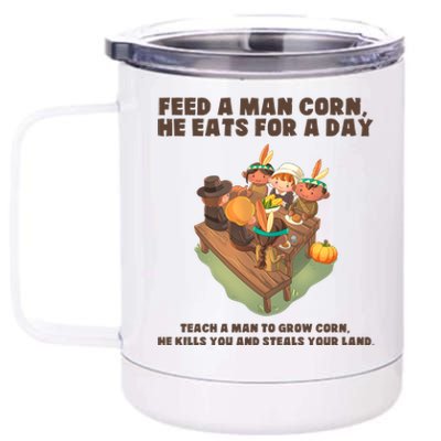 Funny Thanksgiving Native American 8 12 oz Stainless Steel Tumbler Cup