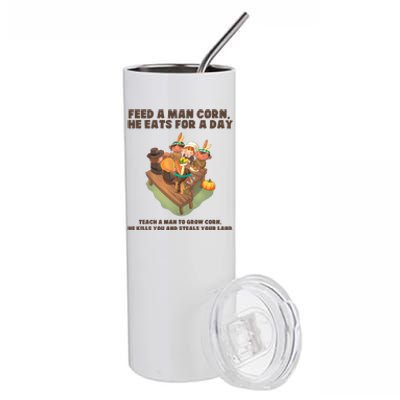 Funny Thanksgiving Native American 8 Stainless Steel Tumbler