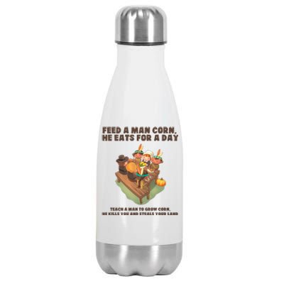 Funny Thanksgiving Native American 8 Stainless Steel Insulated Water Bottle