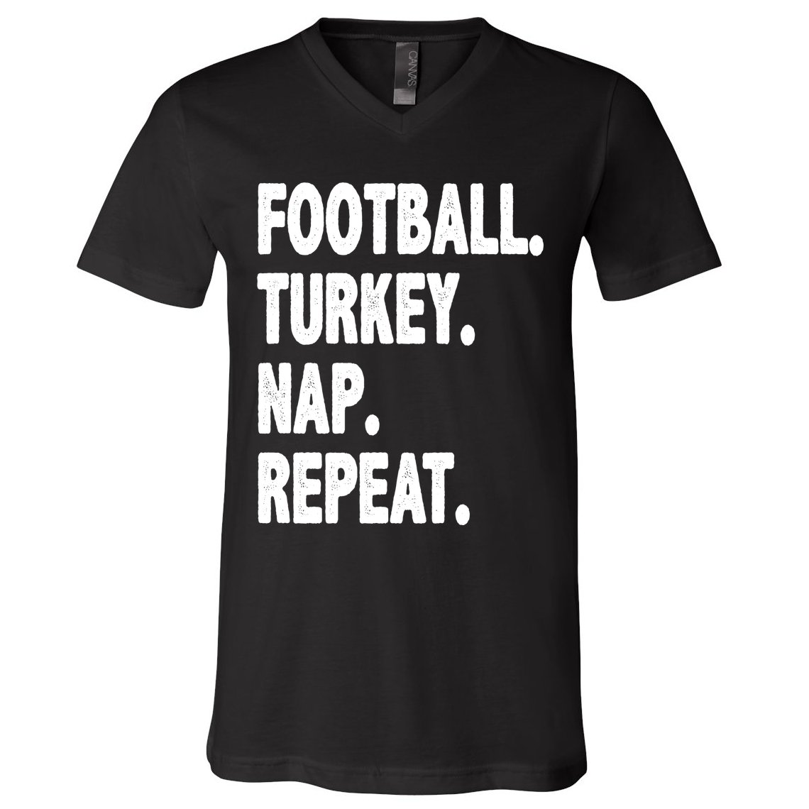 Football Turkey Nap Repeat V-Neck T-Shirt
