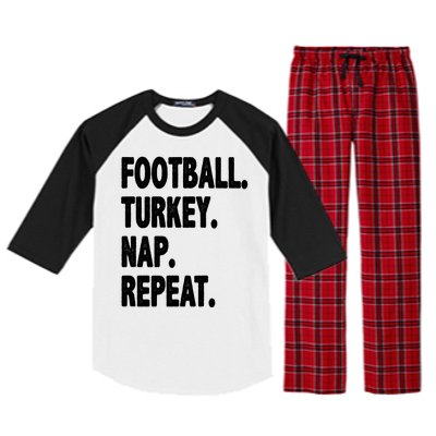 Football Turkey Nap Repeat Raglan Sleeve Pajama Set