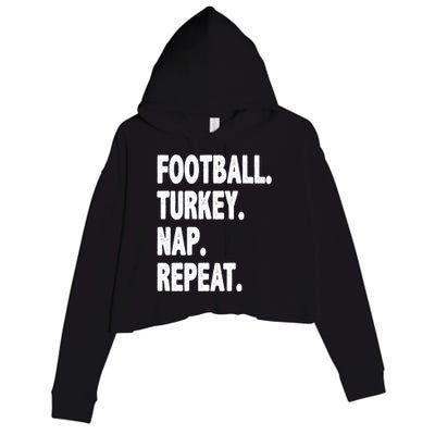 Football Turkey Nap Repeat Crop Fleece Hoodie