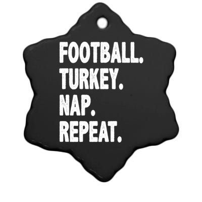 Football Turkey Nap Repeat Ceramic Star Ornament