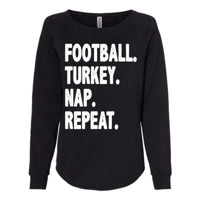 Football Turkey Nap Repeat Womens California Wash Sweatshirt