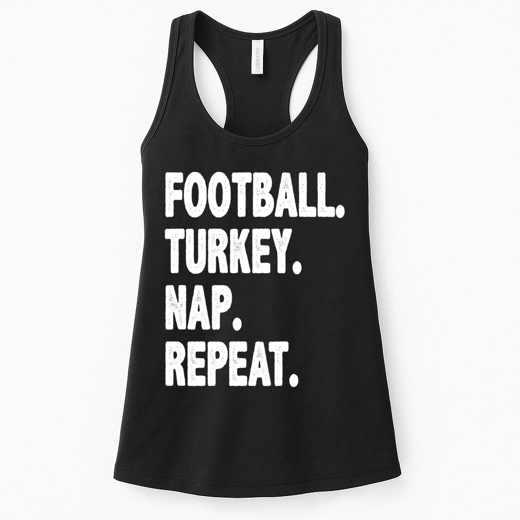 Football Turkey Nap Repeat Womens Tank Top