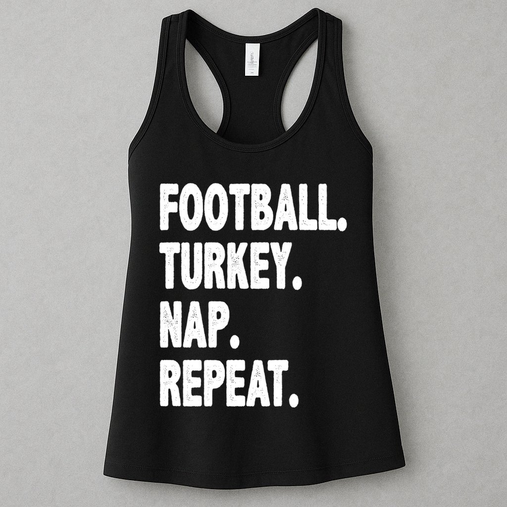 Football Turkey Nap Repeat Womens Tank Top