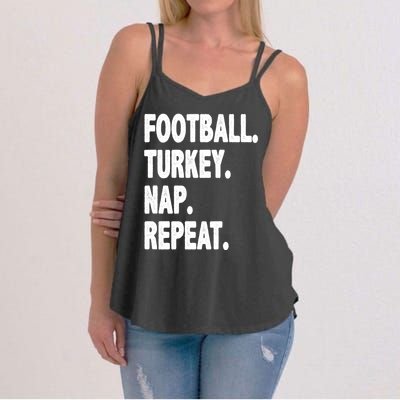 Football Turkey Nap Repeat Women's Strappy Tank