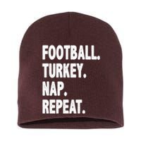 Football Turkey Nap Repeat Short Acrylic Beanie