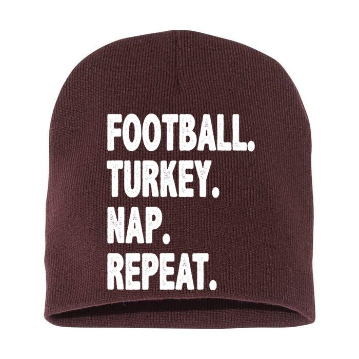 Football Turkey Nap Repeat Short Acrylic Beanie