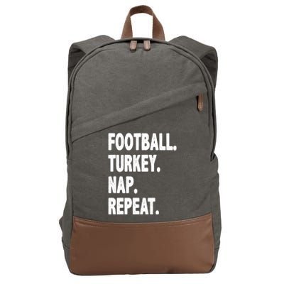 Football Turkey Nap Repeat Cotton Canvas Backpack