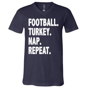 Football Turkey Nap Repeat V-Neck T-Shirt