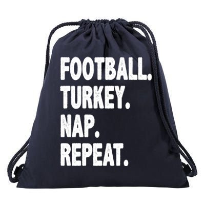 Football Turkey Nap Repeat Drawstring Bag