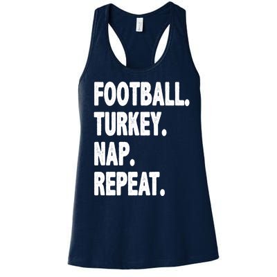 Football Turkey Nap Repeat Women's Racerback Tank