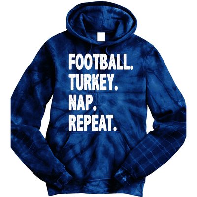 Football Turkey Nap Repeat Tie Dye Hoodie