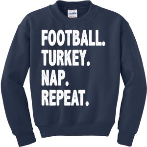 Football Turkey Nap Repeat Kids Sweatshirt