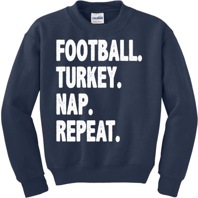 Football Turkey Nap Repeat Kids Sweatshirt