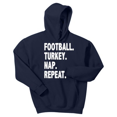 Football Turkey Nap Repeat Kids Hoodie