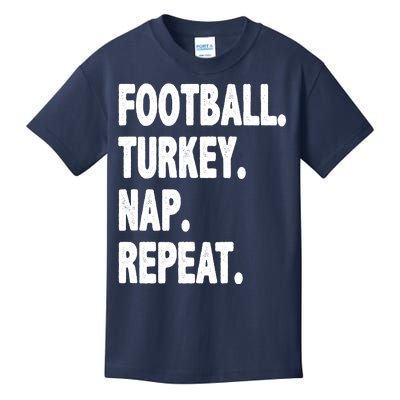 Football Turkey Nap Repeat Kids T-Shirt