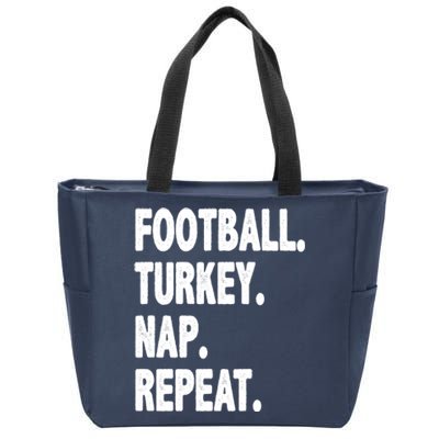 Football Turkey Nap Repeat Zip Tote Bag